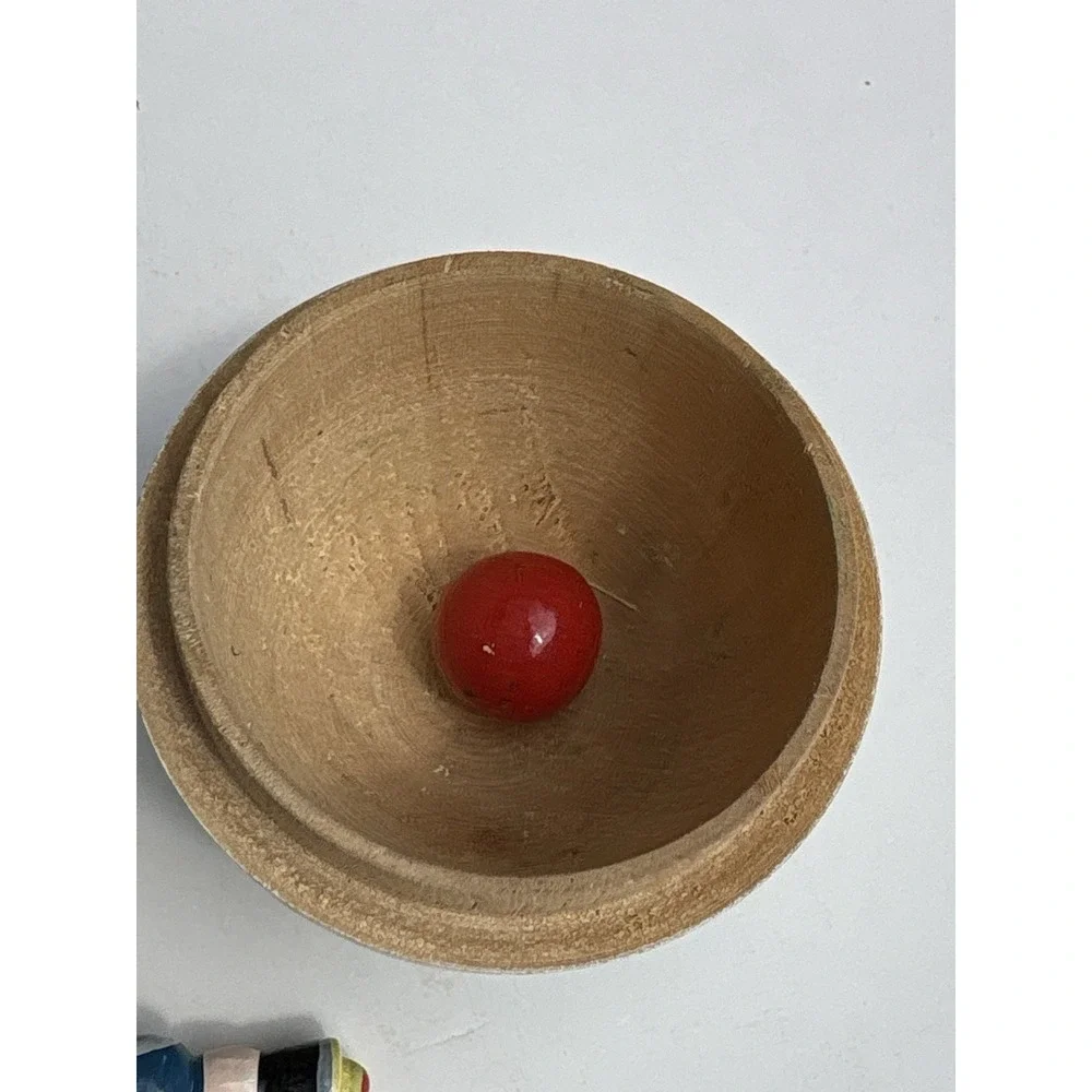 Vintage Wood Nesting Egg 9 Wood Soldiers Poland Toys Decor Hand Painted